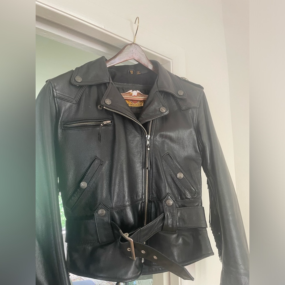 Harley Davidson Womens Jacket with Fringe and Belt